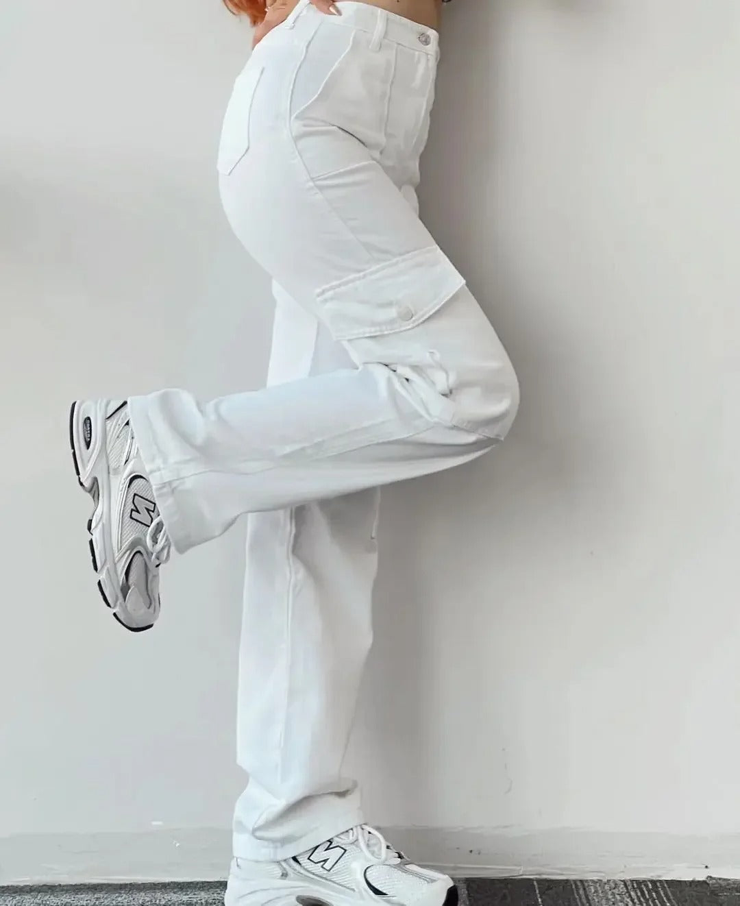 Cargo-byxor med flera fickor för kvinnor