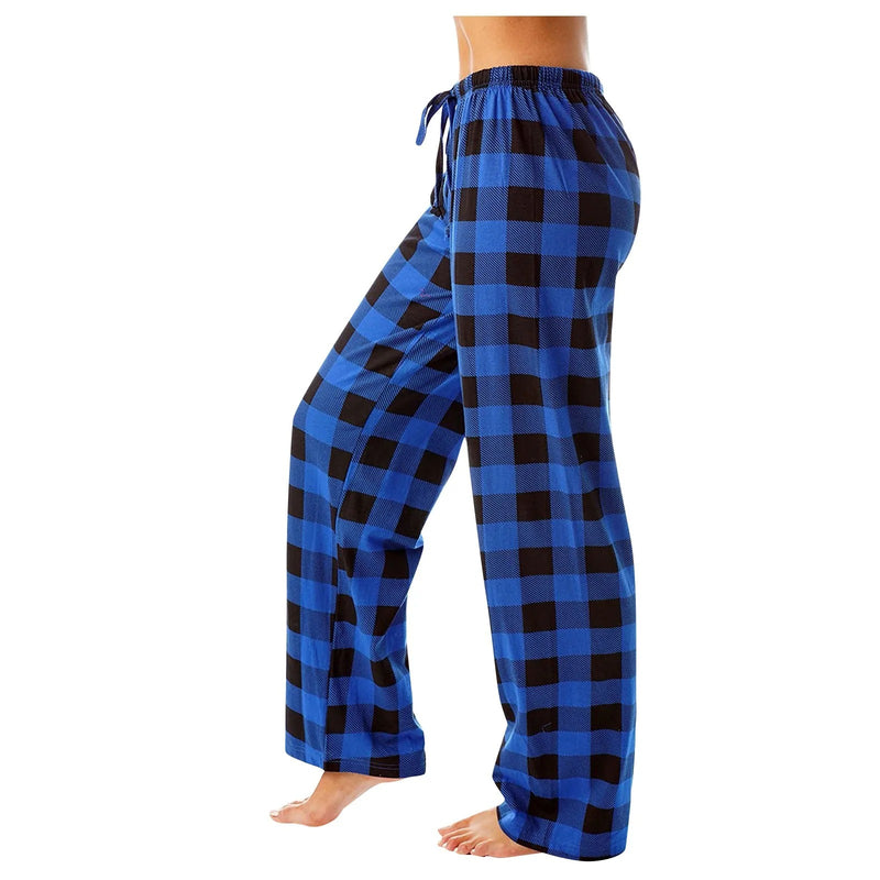 Rutig pyjamas med tryck för kvinnor