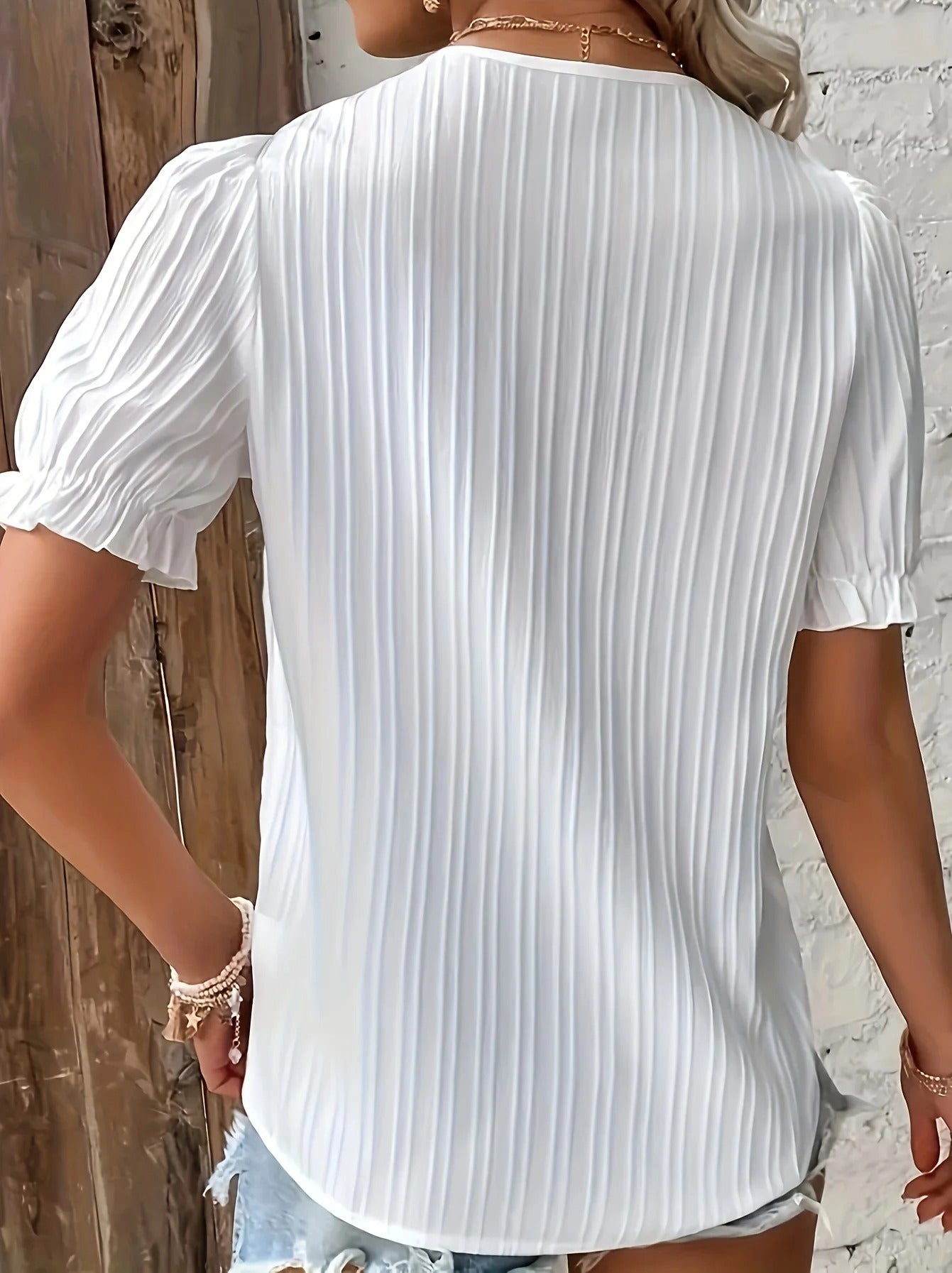 Kortärmad casual topp för kvinnor i plusstorlek