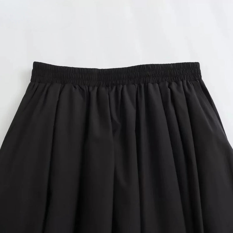 Kvinnors bred plisserad A-line kjol