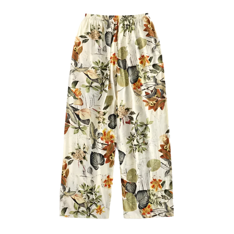 Dambyxor med vida ben och resår i midjan