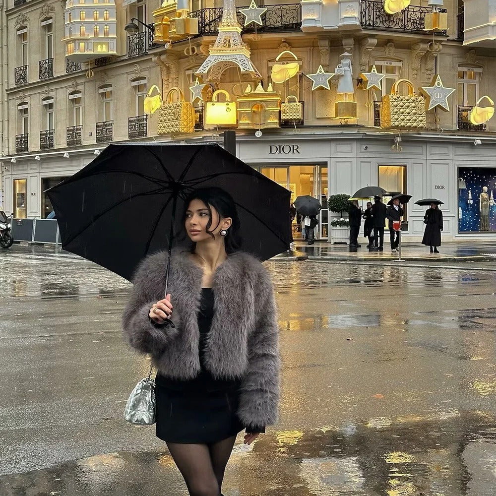 Vintage pälsjacka för kvinnor