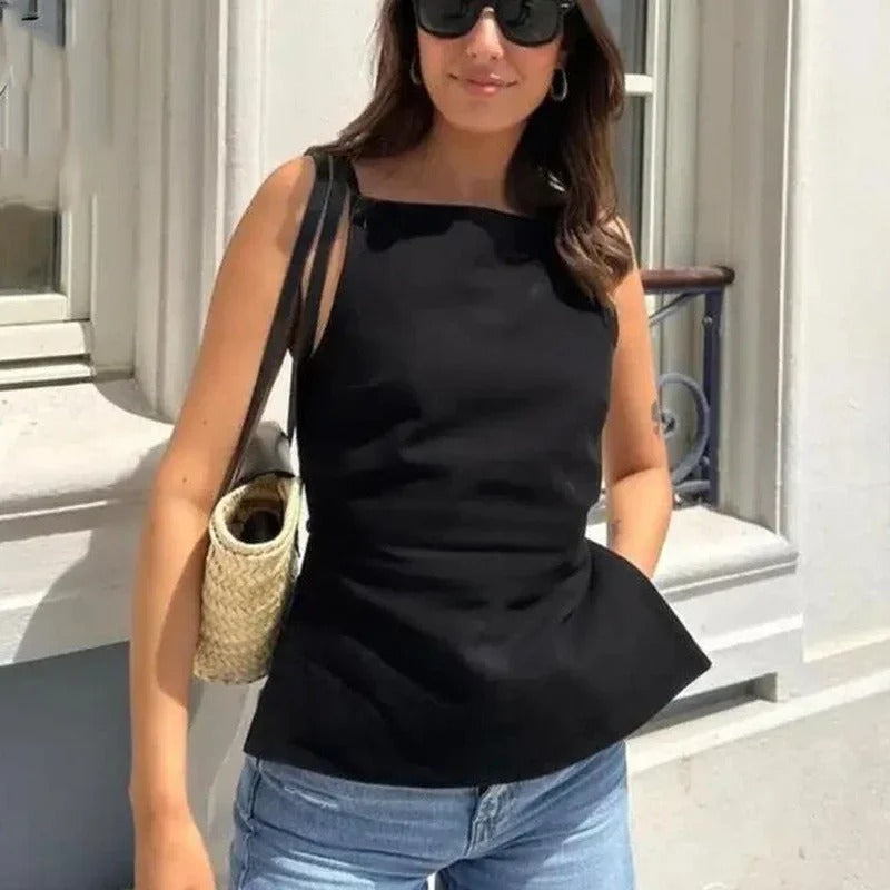 Rygglös tunn stropptopp för kvinnor