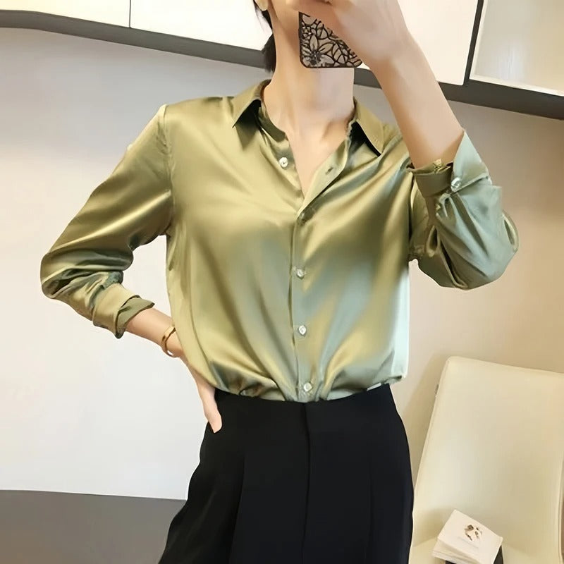 Silk blus för kvinnor