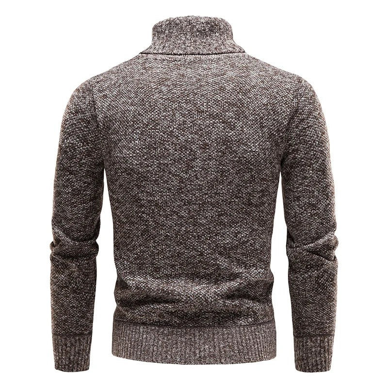 Fleece-tröja med sköldpaddshals för män