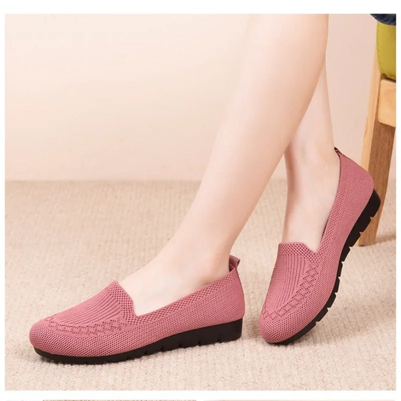 Andningsaktiva slip-on loafers för kvinnor