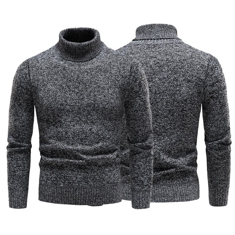 Fleece-tröja med sköldpaddshals för män
