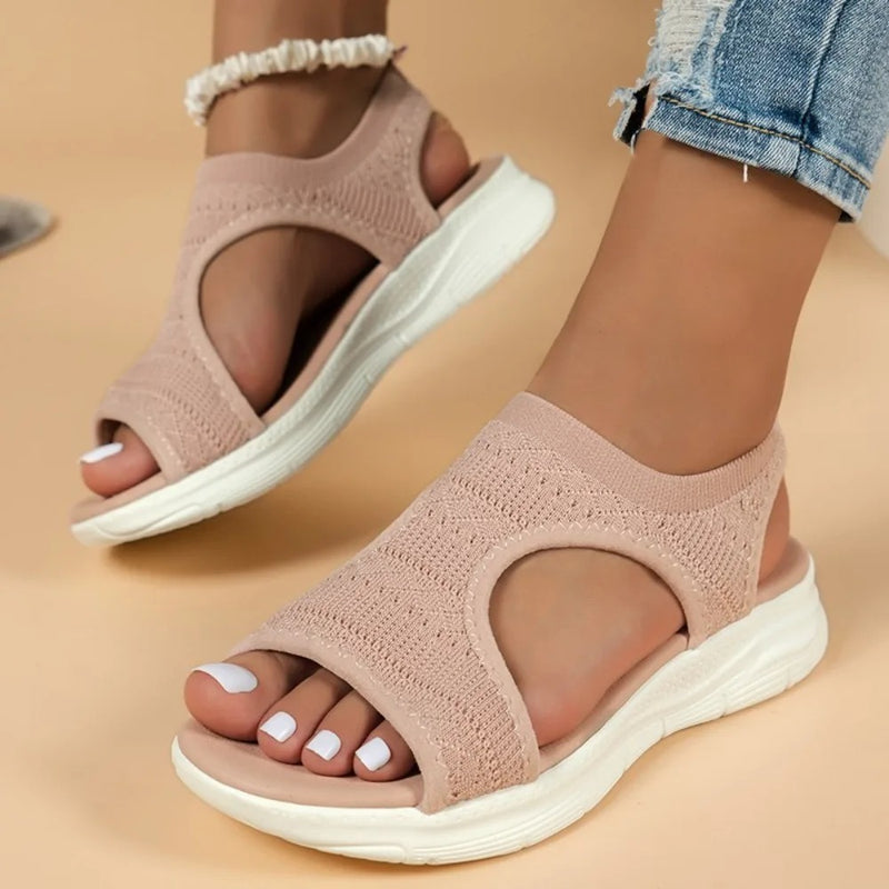 Wedge-sandaler med plattform i mesh för kvinnor