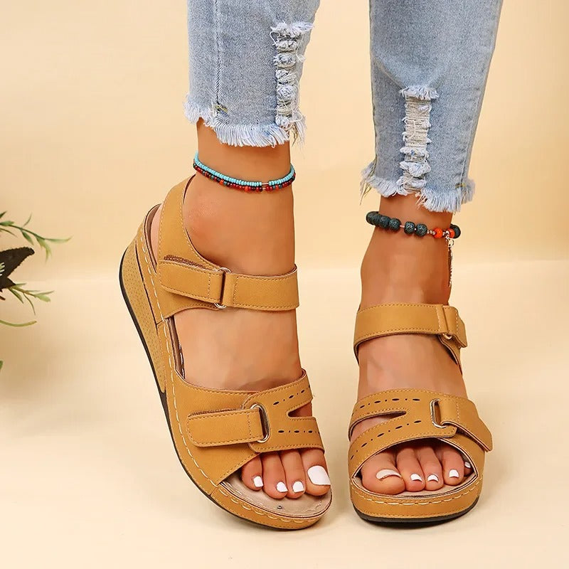 PU Chunky Platform Walking Sandaler för kvinnor