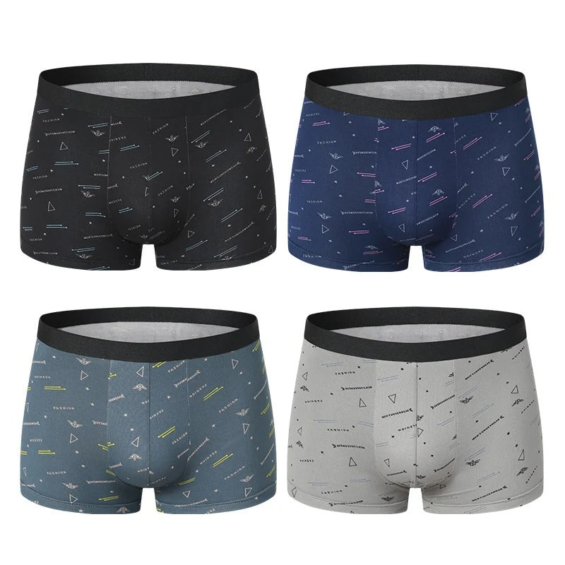 4-pack boxershorts med tryck för män