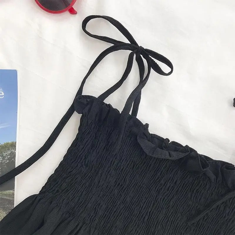 Kvinnors rosettgrimma Rygglös plisserad Crop Top