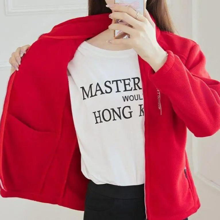 Varm vinterjacka i fleece för kvinnor