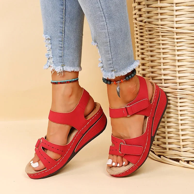 PU Chunky Platform Walking Sandaler för kvinnor