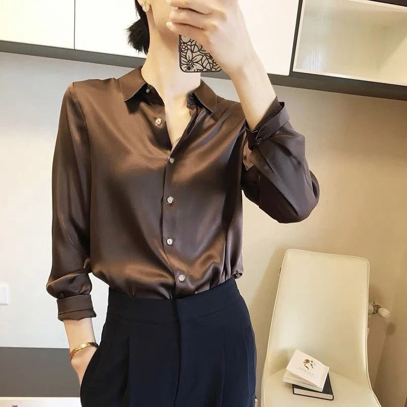 Silk blus för kvinnor