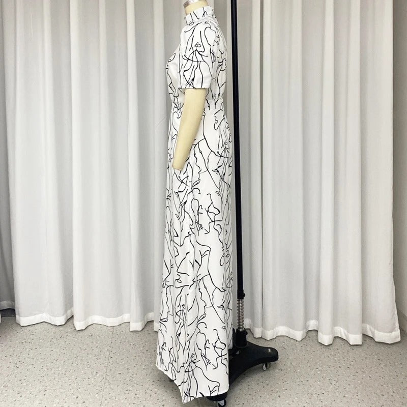 Halter Neck Art Print Byxor med vida ben