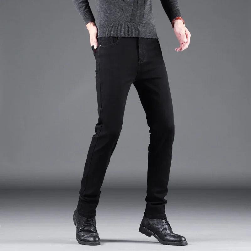 Pure Black Slim Jeans för män