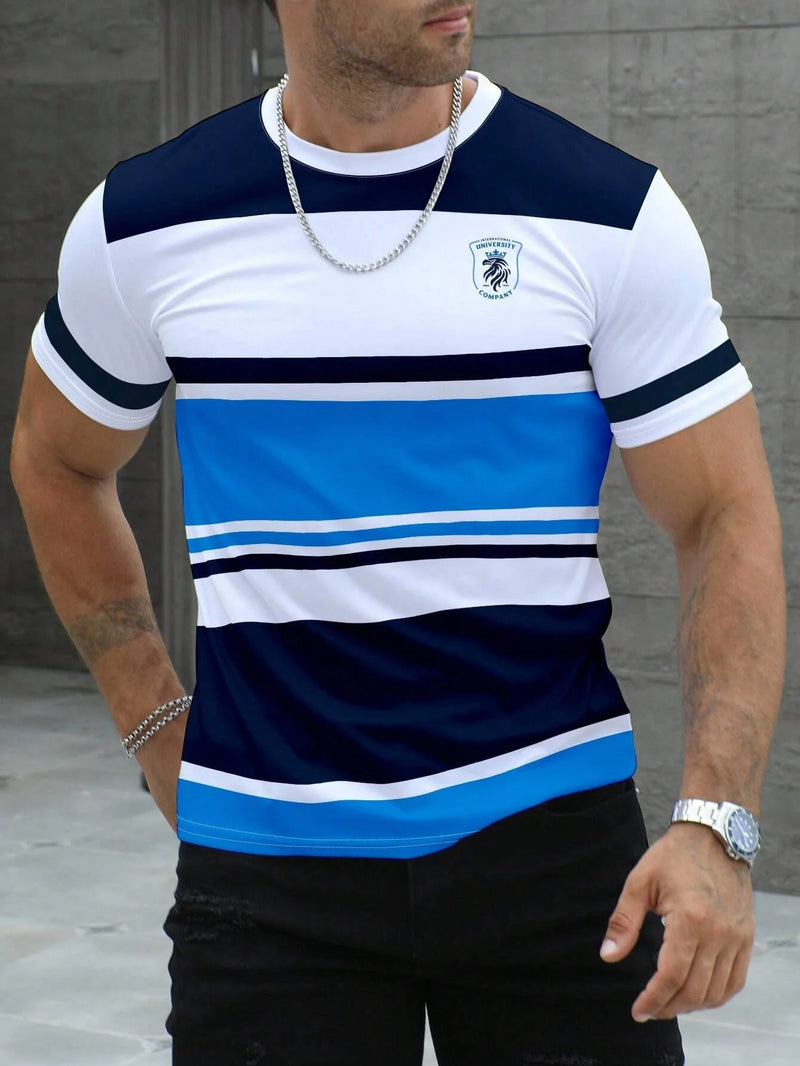 Randig Casual T-shirt för män