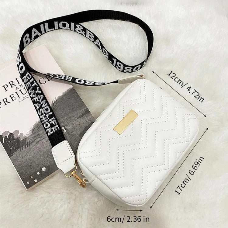 Broderad fyrkantig axelväska för kvinnor