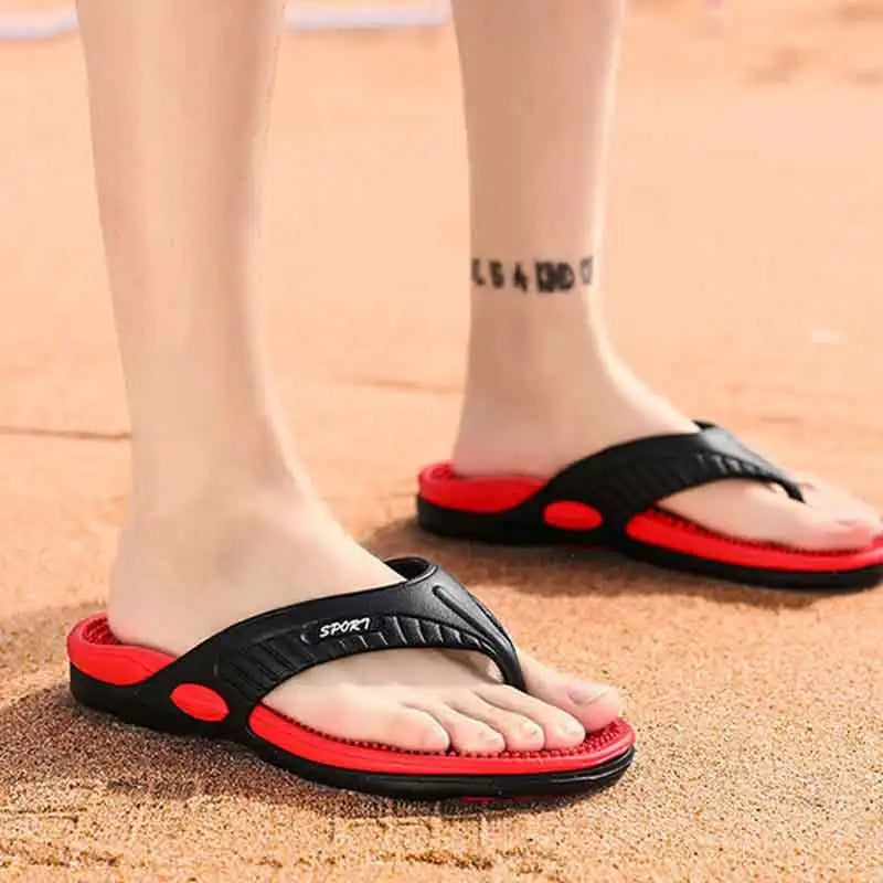 Andningsbara massagesandaler för män