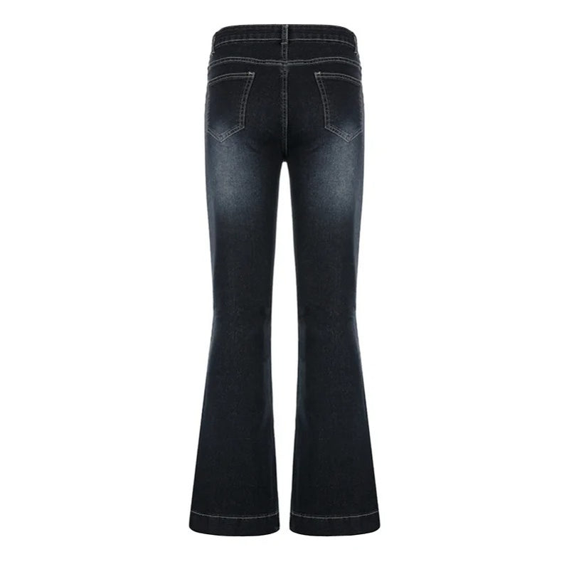Flare Jeans med låg midja för kvinnor