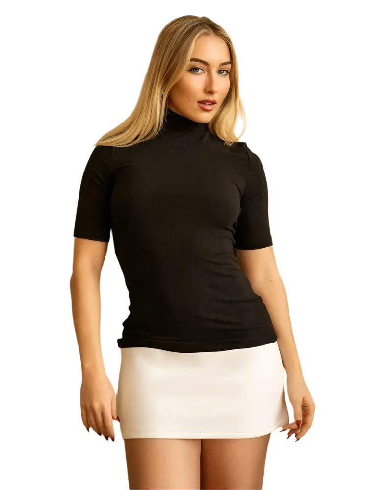 Kontrastfärgad patchwork-miniklänning för kvinnor