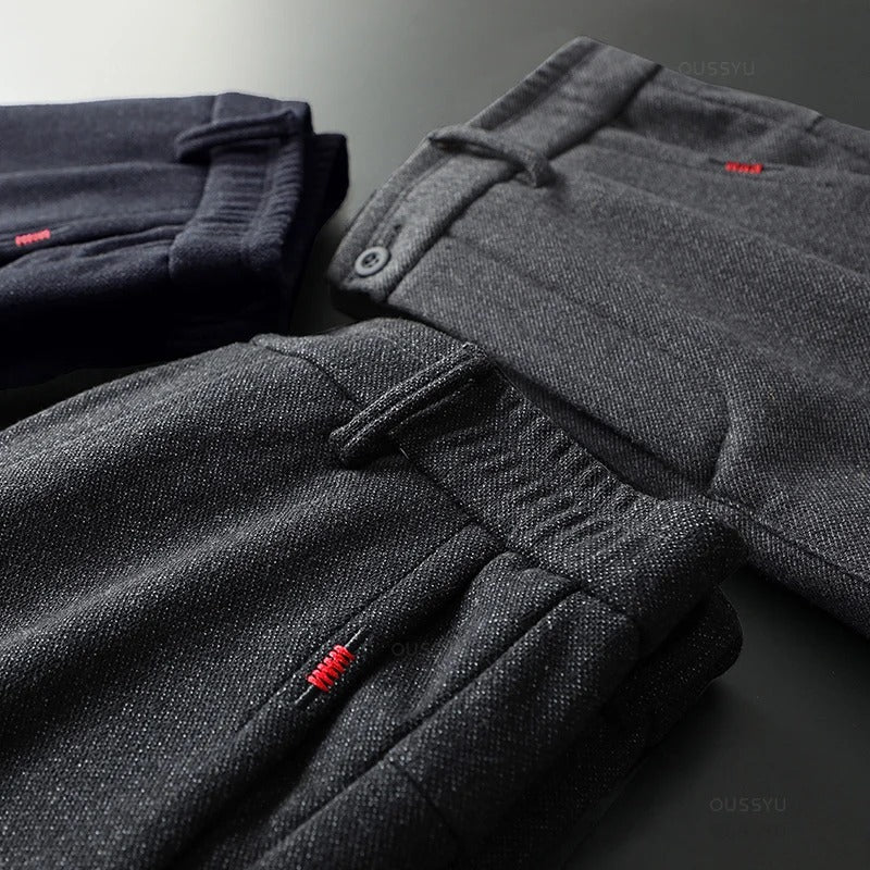 Slim fit-byxor i bomull för herr