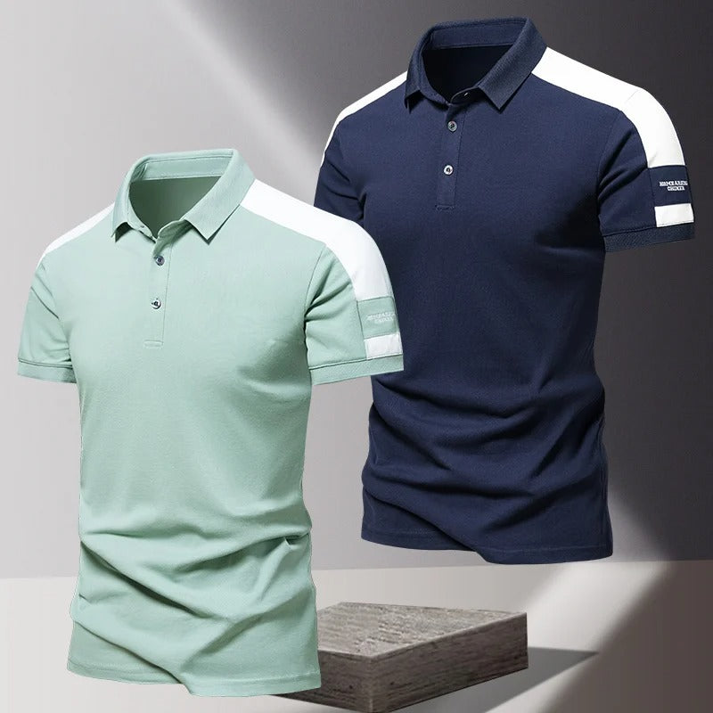 Herrkortärmad polo i casual stil