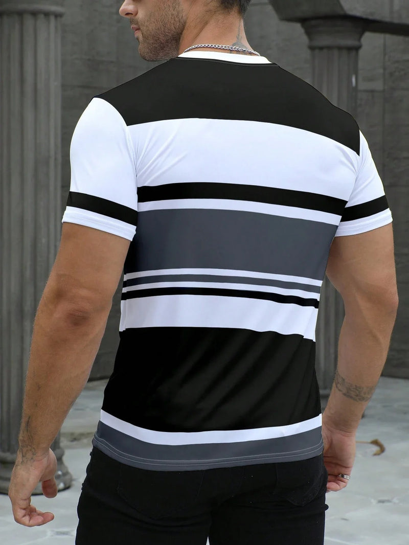 Randig Casual T-shirt för män