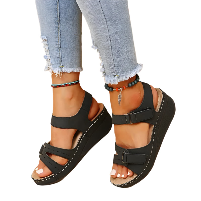 PU Chunky Platform Walking Sandaler för kvinnor