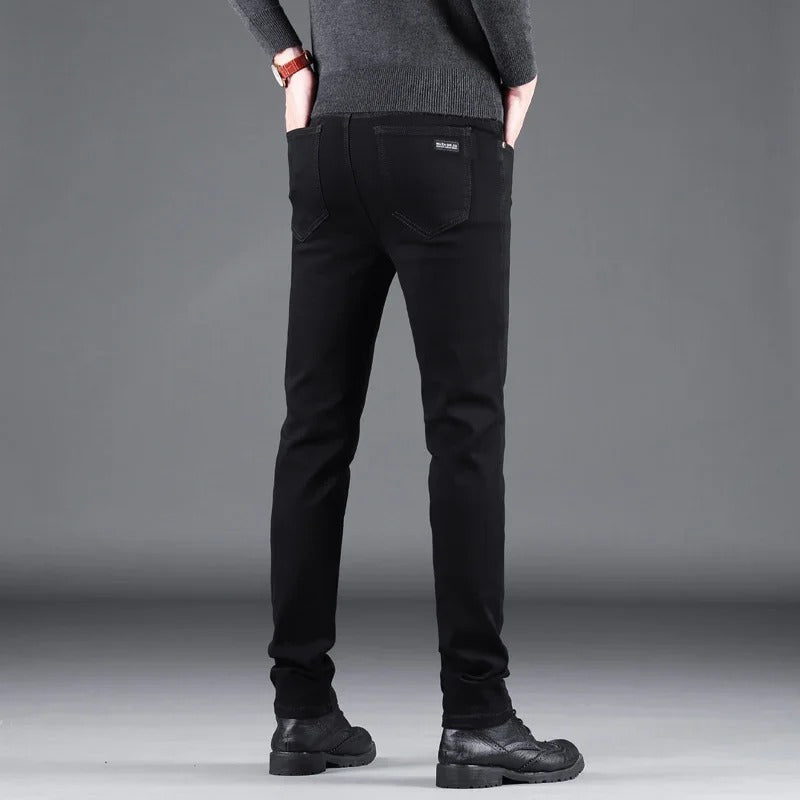 Pure Black Slim Jeans för män