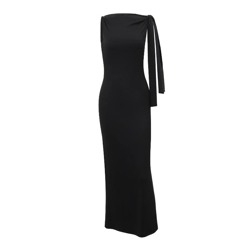 Kvinnors ärmlös slim fit aftonklänning