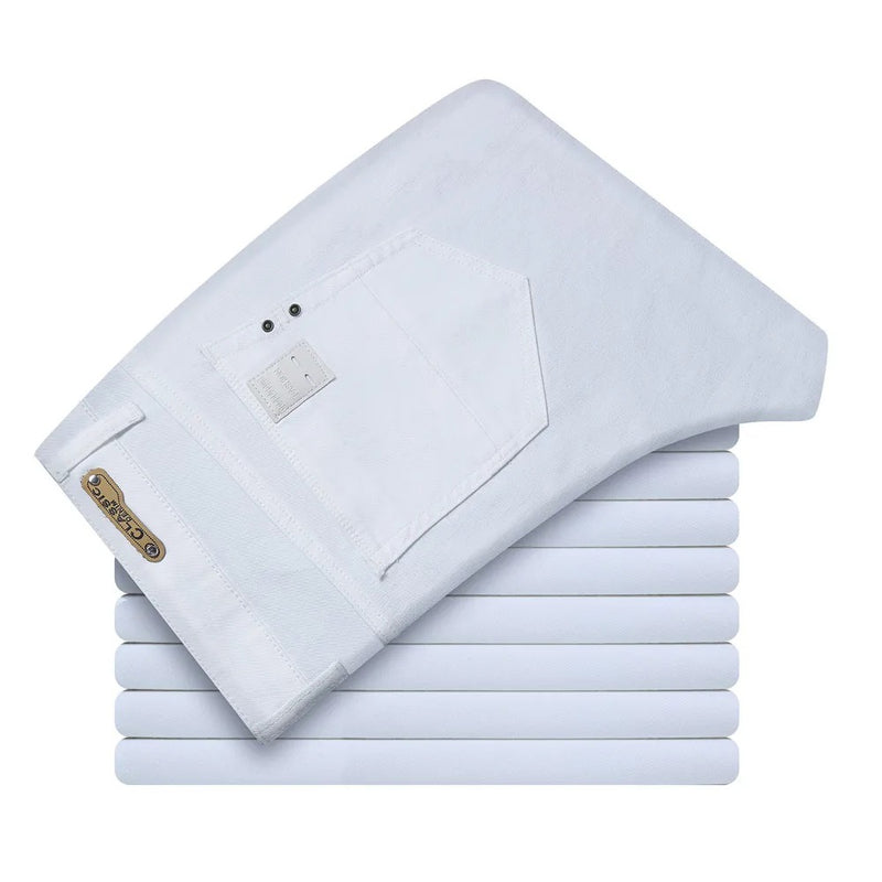 Klassiska vita Slim Fit-jeans för män