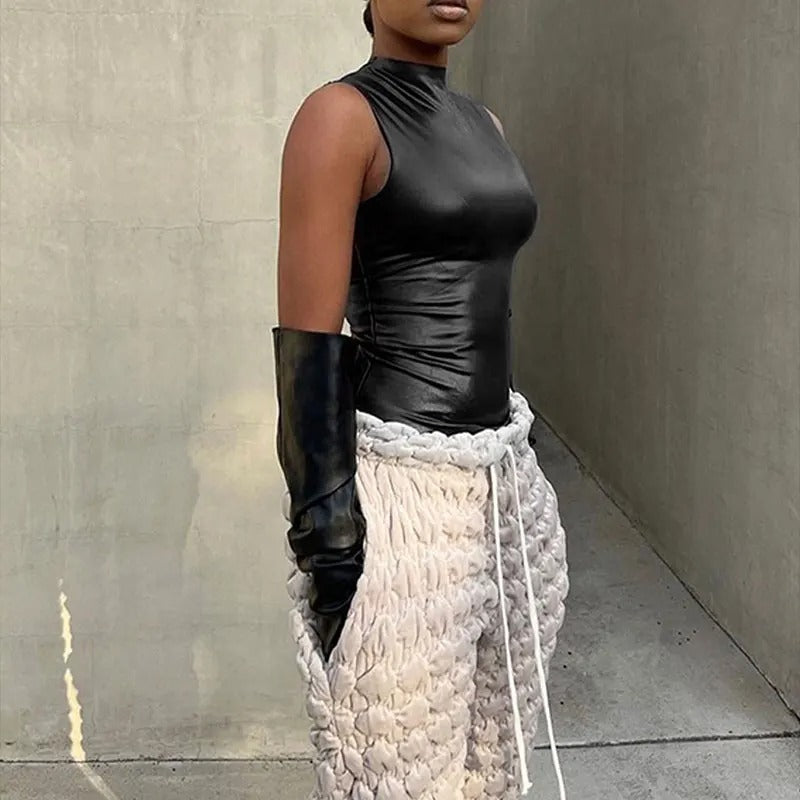 Ärmlös Bodycon Casual Linne för kvinnor