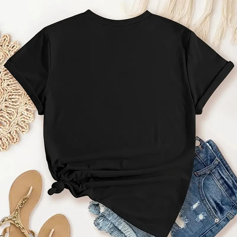 Maskrostryck T-shirt med rund hals