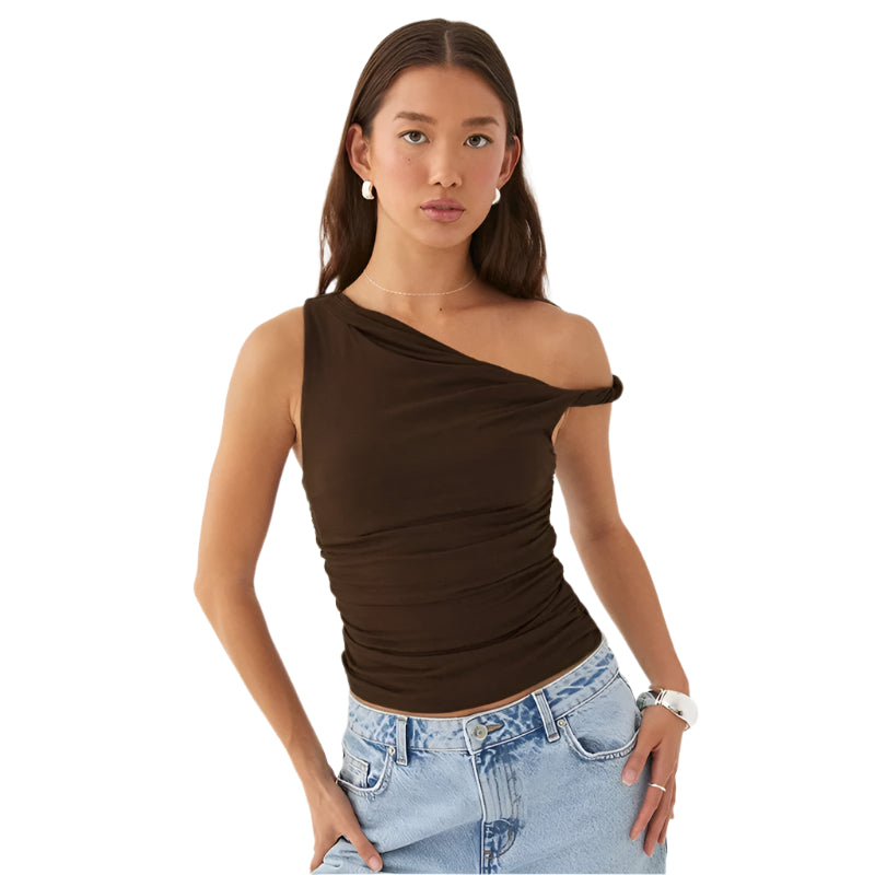 Off-Soulder Crop Linne för kvinnor