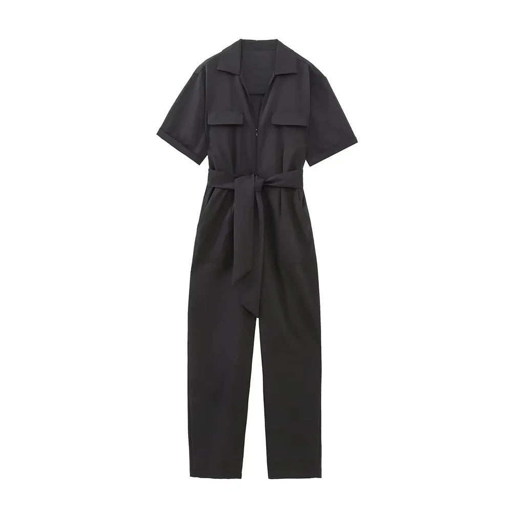 Kortärmad jumpsuit för dammode