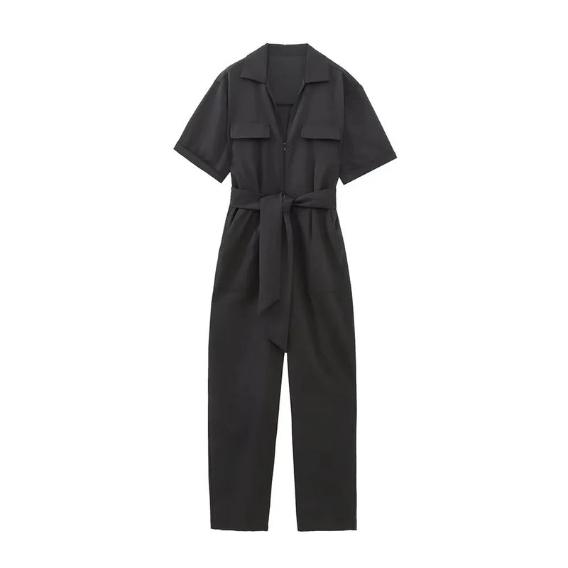 Kortärmad jumpsuit för dammode