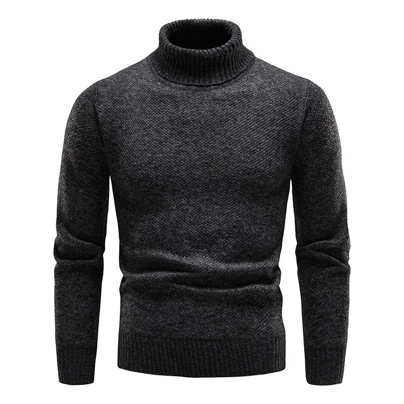 Fleece-tröja med sköldpaddshals för män