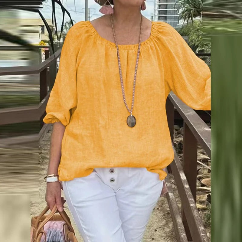 Kvinnors halvärm Casual Lös Blus