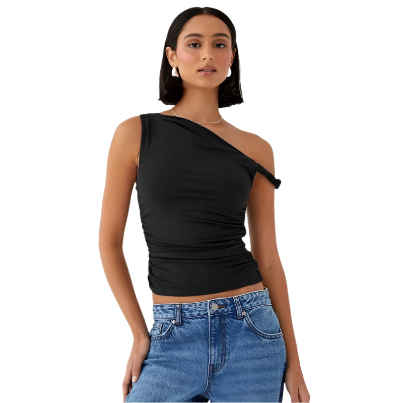 Off-Soulder Crop Linne för kvinnor