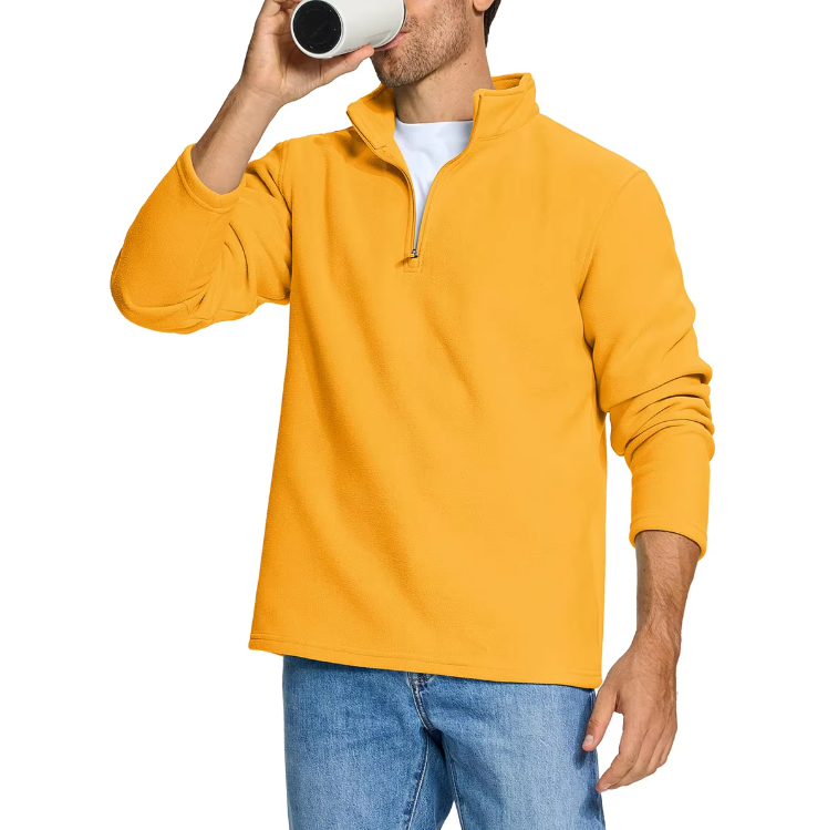 Fleecetröja med halv dragkedja för män