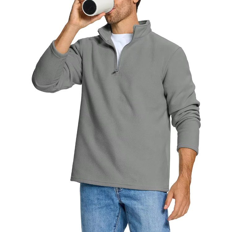 Fleecetröja med halv dragkedja för män