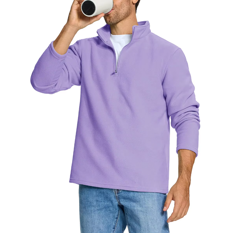 Fleecetröja med halv dragkedja för män