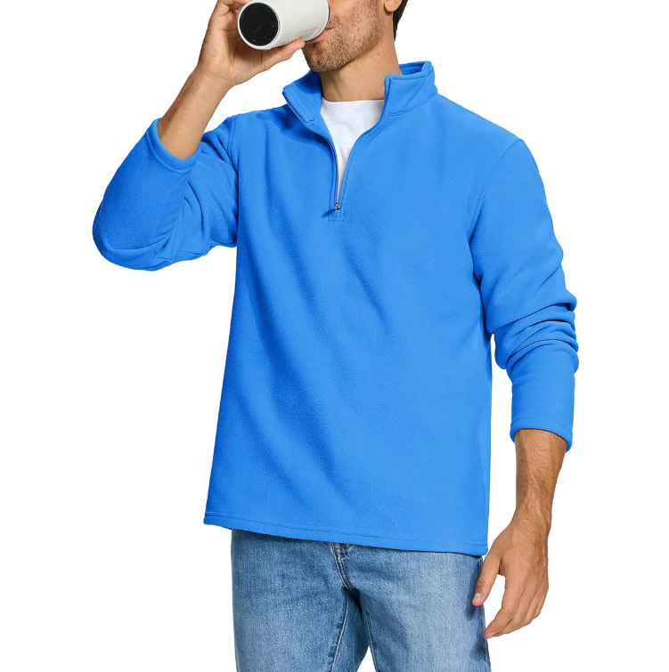 Fleecetröja med halv dragkedja för män