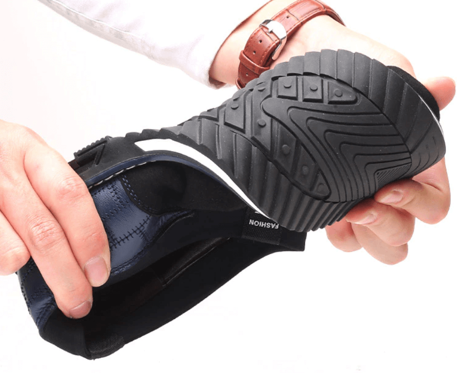 Herrskor i läder med andningsförmåga