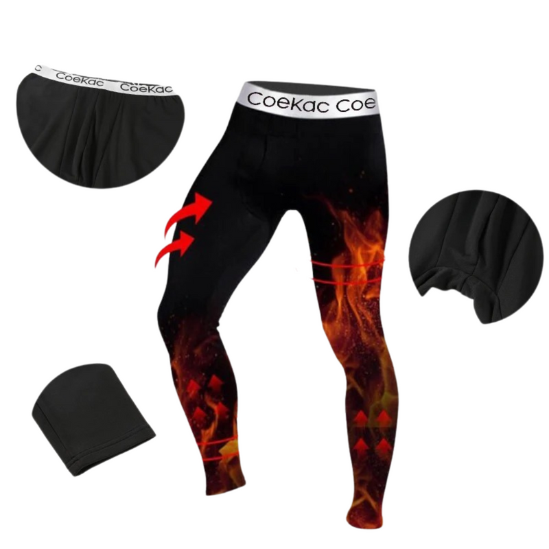 Fleecefodrad termisk skjorta & Leggings set för män