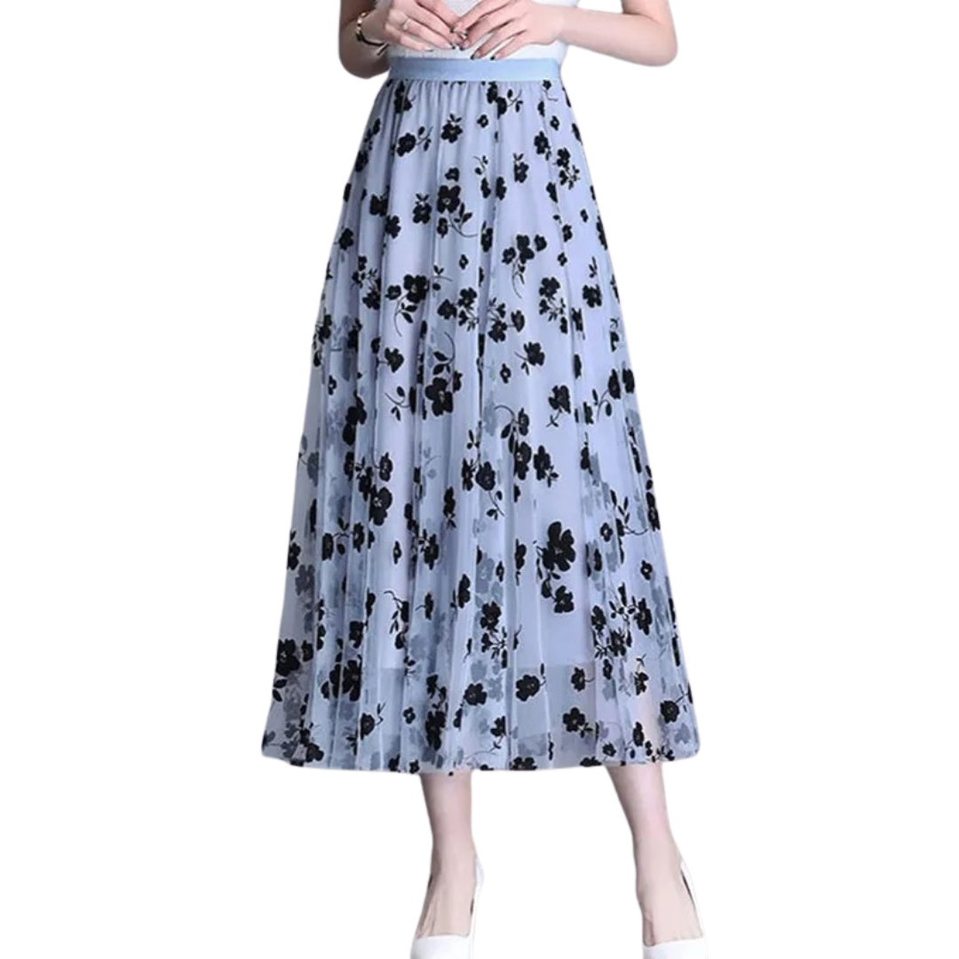 Blommig meshkjol för kvinnor