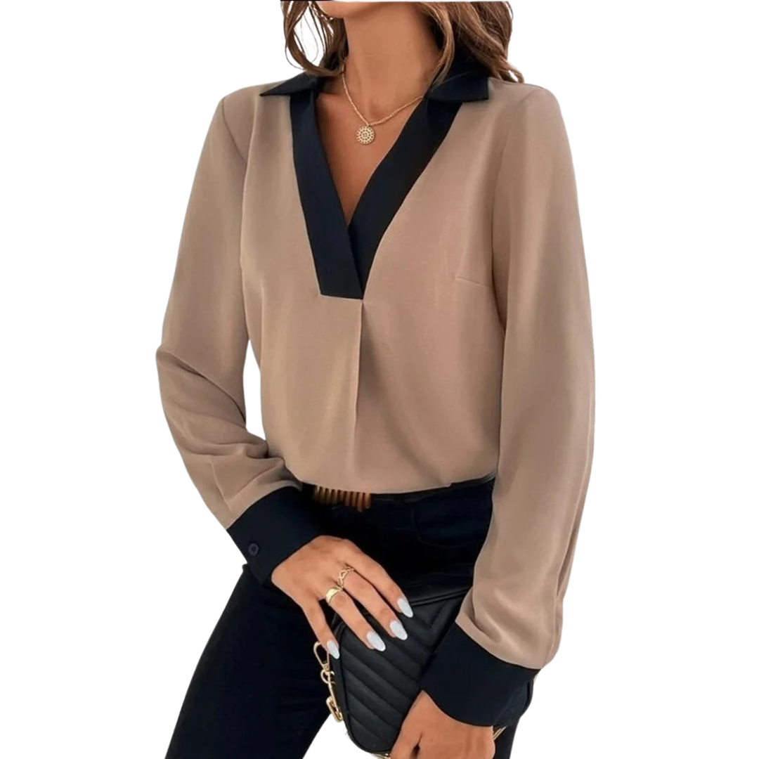 Långärmad kontorsblus för damer