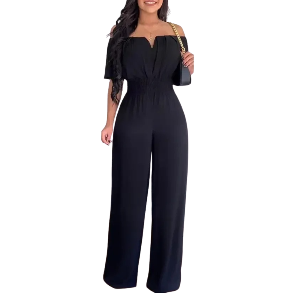 Off Shoulder Jumpsuit med vida ben för kvinnor