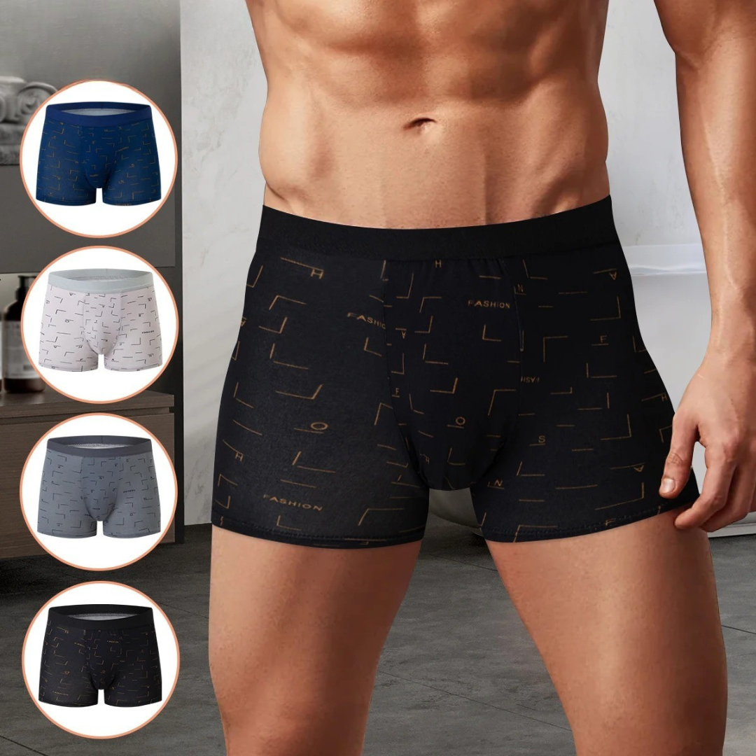 4-pack boxershorts med tryck för män